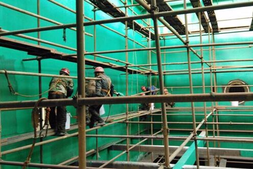 玻璃鋼防腐工程現(xiàn)場(chǎng)